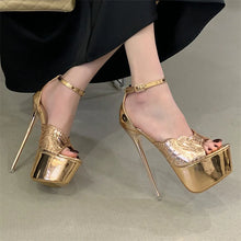 Load image into Gallery viewer, Josephine Gold Heel
